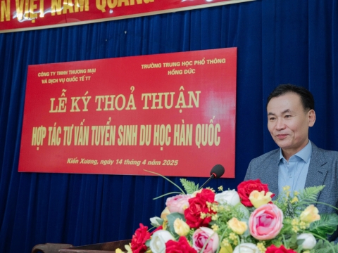CTY DU HỌC HÀN QUỐC T&T tiếp tục ký kết bản hợp tác tuyển sinh DU HỌC HÀN QUỐC cùng trường THPT Hồng Đức