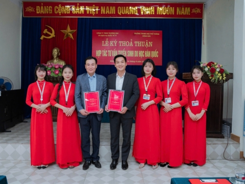 CTY DU HỌC HÀN QUỐC T&T tiếp tục ký kết bản hợp tác tuyển sinh DU HỌC HÀN QUỐC cùng trường THPT Hồng Đức