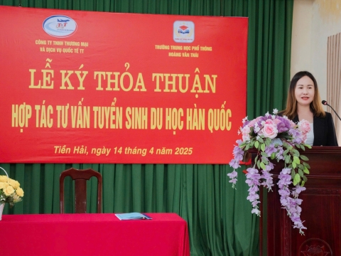 CTY DU HỌC HÀN QUỐC T&T và Trường THPT Hoàng Văn Thái đã tổ chức thành công lễ ký kết hợp tác tuyển sinh DU HỌC HÀN QUỐC