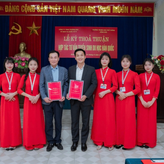 CTY DU HỌC HÀN QUỐC T&T tiếp tục ký kết bản hợp tác tuyển sinh DU HỌC HÀN QUỐC cùng trường THPT Hồng Đức